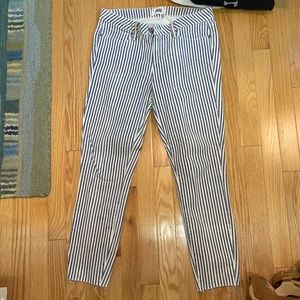 Blue and white stripped jeans